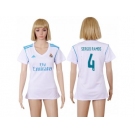 Women's Real Madrid #4 Sergio Ramos Home Soccer Club Jersey