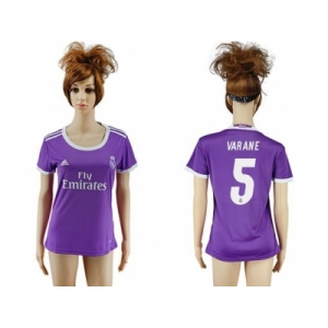 Women's Real Madrid #5 Varane Away Soccer Club Jersey1