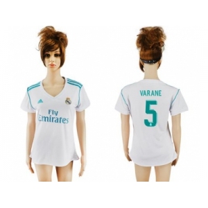 Women's Real Madrid #5 Varane Home Soccer Club Jersey