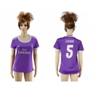 Women's Real Madrid #5 Zidane Away Soccer Club Jersey2