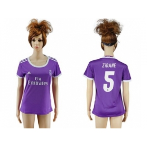 Women's Real Madrid #5 Zidane Away Soccer Club Jersey2