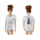Women's Real Madrid #5 Zidane Home Soccer Club Jersey2