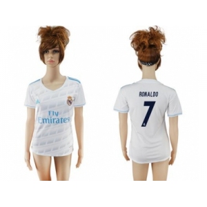 Women's Real Madrid #7 Ronaldo Home Soccer Club Jersey2