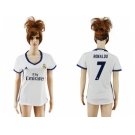 Women's Real Madrid #7 Ronaldo Home Soccer Club Jersey4