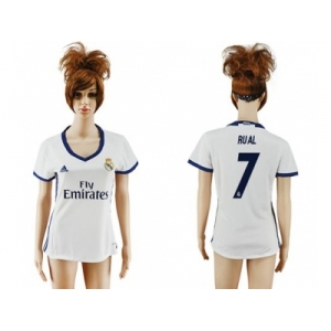 Women's Real Madrid #7 Rual Home Soccer Club Jersey1