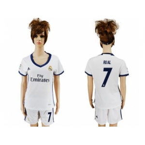 Women's Real Madrid #7 Rual Home Soccer Club Jersey