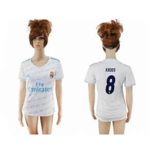 Women's Real Madrid #8 Kroos Home Soccer Club Jersey2