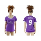 Women's Real Madrid #9 Benzema Away Soccer Club Jersey2