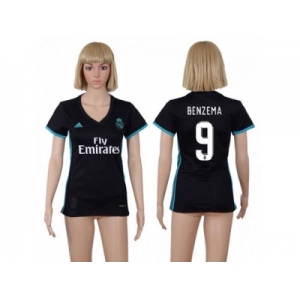 Women's Real Madrid #9 Benzema Away Soccer Club Jersey