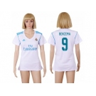 Women's Real Madrid #9 Benzema Home Soccer Club Jersey