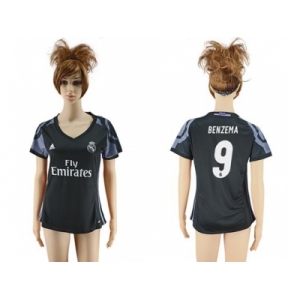Women's Real Madrid #9 Benzema Sec Away Soccer Club Jersey