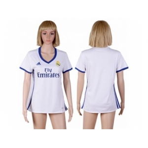Women's Real Madrid Blank Home Soccer Club Jersey5