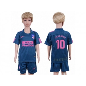 Atletico Madrid #10 Carrasco Sec Away Kid Soccer Club Jersey