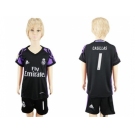 Real Madrid #1 Casillas Black Kid Soccer Club Jersey