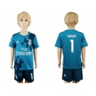 Real Madrid #1 Navas Sec Away Kid Soccer Club Jersey