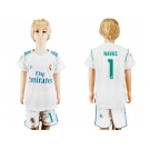 Real Madrid #1 Navas White Home Kid Soccer Club Jersey