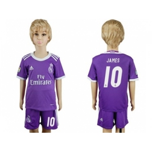 Real Madrid #10 James Away Kid Soccer Club Jersey2