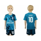 Real Madrid #10 James Sec Away Kid Soccer Club Jersey