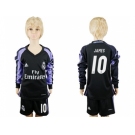 Real Madrid #10 James Sec Away Long Sleeves Kid Soccer Club Jersey