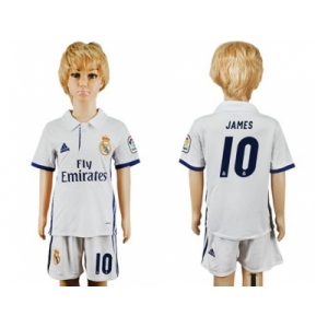 Real Madrid #10 James White Home Kid Soccer Club Jersey1