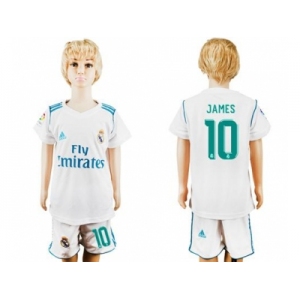 Real Madrid #10 James White Home Kid Soccer Club Jersey