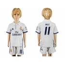 Real Madrid #11 Bale White Home Kid Soccer Club Jersey1