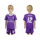 Real Madrid #12 Marcelo Away Kid Soccer Club Jersey2