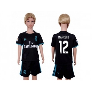 Real Madrid #12 Marcelo Away Kid Soccer Club Jersey