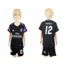 Real Madrid #12 Marcelo Black Kid Soccer Club Jersey