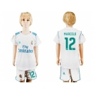 Real Madrid #12 Marcelo White Home Kid Soccer Club Jersey