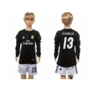 Real Madrid #13 K.Casilla Black Goalkeeper Long Sleeves Kid Soccer Club Jersey