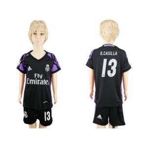 Real Madrid #13 K.Casilla Black Kid Soccer Club Jersey