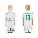 Real Madrid #13 K.Casilla White Home Kid Soccer Club Jersey