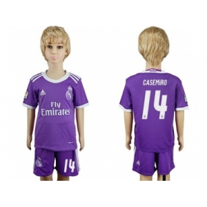 Real Madrid #14 Casemiro Away Kid Soccer Club Jersey1