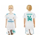 Real Madrid #14 Casemiro White Home Kid Soccer Club Jersey