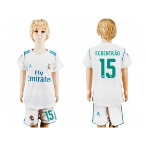 Real Madrid #15 F.Coentrao White Home Kid Soccer Club Jersey