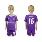 Real Madrid #16 Kovacic Away Kid Soccer Club Jersey1