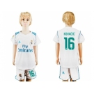 Real Madrid #16 Kovacic White Home Kid Soccer Club Jersey