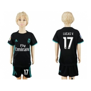 Real Madrid #17 Lucas V. Away Kid Soccer Club Jersey1