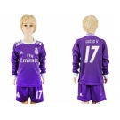 Real Madrid #17 Lucas V. Away Long Sleeves Kid Soccer Club Jersey