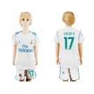 Real Madrid #17 Lucas V. White Home Kid Soccer Club Jersey