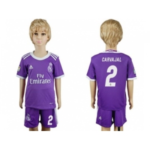 Real Madrid #2 Carvajal Away Kid Soccer Club Jersey2