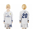 Real Madrid #20 Jese Home Long Sleeves Kid Soccer Club Jersey