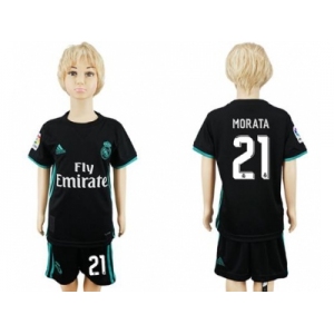 Real Madrid #21 Morata Away Kid Soccer Club Jersey