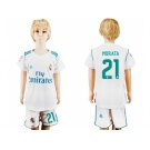 Real Madrid #21 Morata White Home Kid Soccer Club Jersey