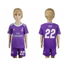 Real Madrid #22 Isco Away Kid Soccer Club Jersey2