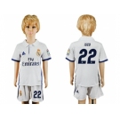 Real Madrid #22 Isco White Home Kid Soccer Club Jersey1