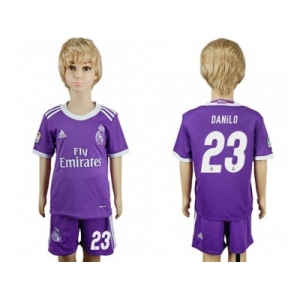 Real Madrid #23 Danilo Away Kid Soccer Club Jersey1