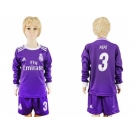 Real Madrid #3 Pepe Away Long Sleeves Kid Soccer Club Jersey