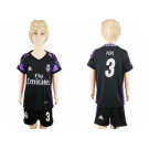 Real Madrid #3 Pepe Black Kid Soccer Club Jersey